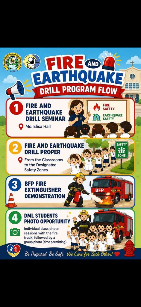 fire and earthquake drill Quezon City, DML Montessori New Manila, preschool safety New Manila QC